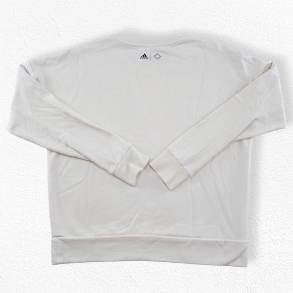 Adidas Wanderlust Cream Crewneck Sweatshirt Minimalist Pullover Unisex Size M/L - Picture 9 of 9